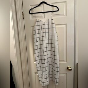 Tibi White and Black Checkered Dress